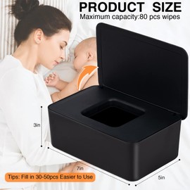 Baby Wipes Dispenser, Wipe Holder for Baby & Adult,Keeps Wet Tissue Fresh, Non-Slip Wipes Case, Flushable Wipe Container with Sealing Design Lid
