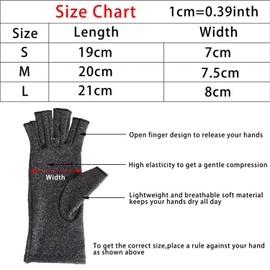 Compression Arthritis Gloves, Relieves Arthritic Aches, Pain, & Joint Swelling, Open Fingertip Gloves Provide Compression, Warmth, & Comfort, Increases Poor Circulation, Large, Pair (L (Pack of 1))
