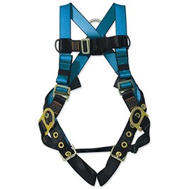 Tractel AB742 Versafit harness with Dorsal Side Positioning D-Rings Tongue and Buckle Legs, One Size, Blue/Black