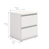 Tvilum 2 Drawer Bedroom Nightstand Nighstand, 15.83 in x 13.39