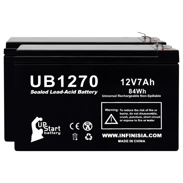 2-Pack 12V 7Ah UPS Battery for APC Back-UPS 650 Replacement