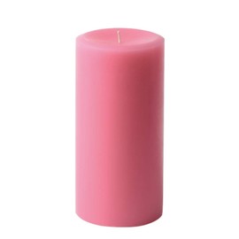 3" x 6" Hand Poured Solid Color Unscented Pillar Candles Set of 3 - (Pink)