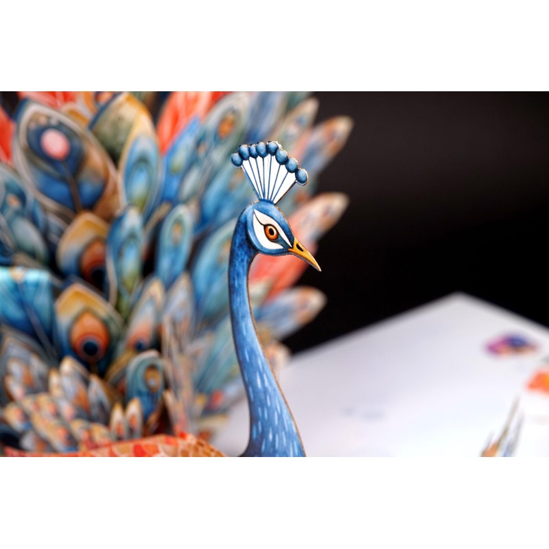 Colorful Peacock Greeting Card, Creative 3D Pop Up Card Peacock