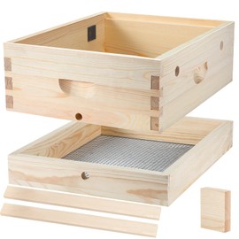 Thyle 10 Frame Beehive Candy Board and Quilt Box Combo Set, Assembled Bee Candy Boards Feeder Beehives Boxes Moisture Quilt Box for Honey Candy Feed Bees Winter Preparation for Beekeepers