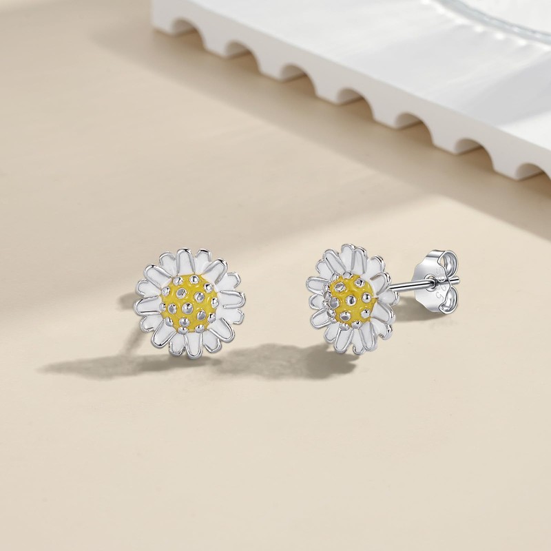 Bewenda Women's 925 Sterling Silver Stud Earrings, 925 Sterling Silver,