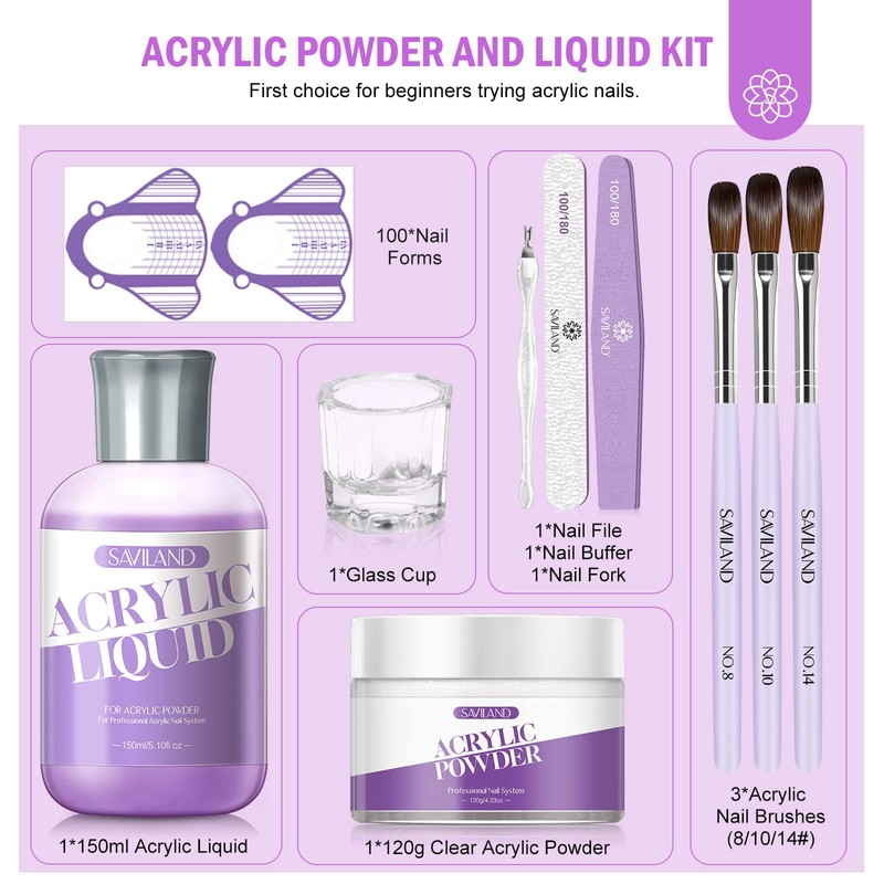 SAVILAND 9 OZ Acrylic Nail Kit & Nail Drill DEAL
