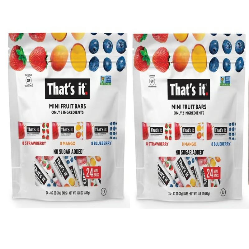 Mini Fruit Bars that's it, 24 ct, Variety Pack, Strawberry,