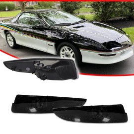GTINTHEBOX Bumper Lights Fit 1993-2002 Chevy Camaro Black Signal Parking Lamps Left+Right