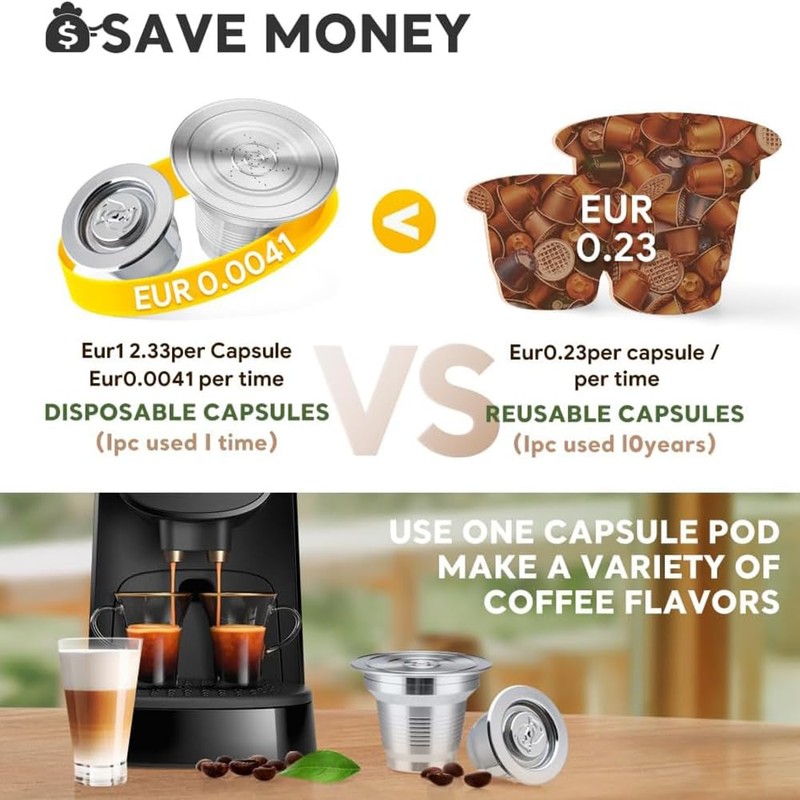 BRBHOM Stainless Steel Coffee Capsules Compatible with L'OR Barista LM8012