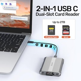 CFexpress - Lector de tarjetas de memoria UHS-II tipo A y SD4.0 de doble ranura, USB 3.2 Gen 2, lector de tarjetas adaptador CFexpress para CF Express