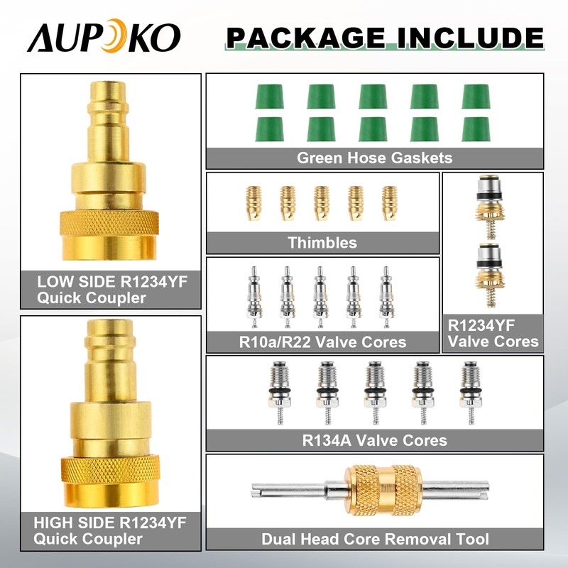 R134A to R1234YF Quick Coupler High Low Side A/C Fitting