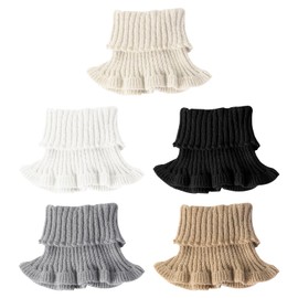 5 Pieces Knitted Fake Collars, Fake High Collars For Women, Clothing Decorative Collars, Detachable Collars, Warm Collars