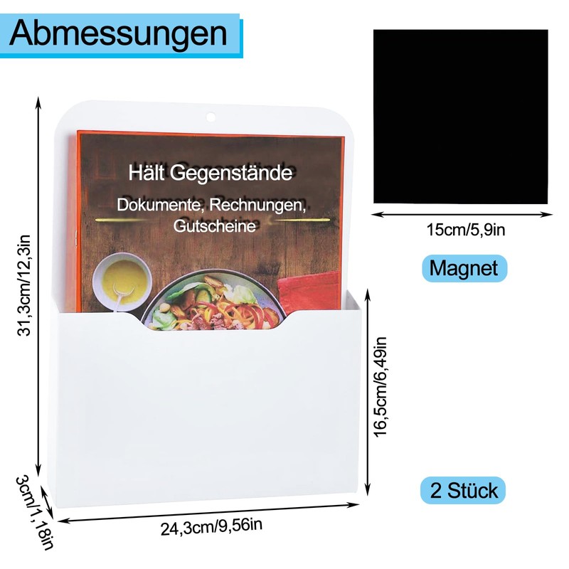 2 Pieces Magnetic Paper Holder Document Holder Magnetic File Holder