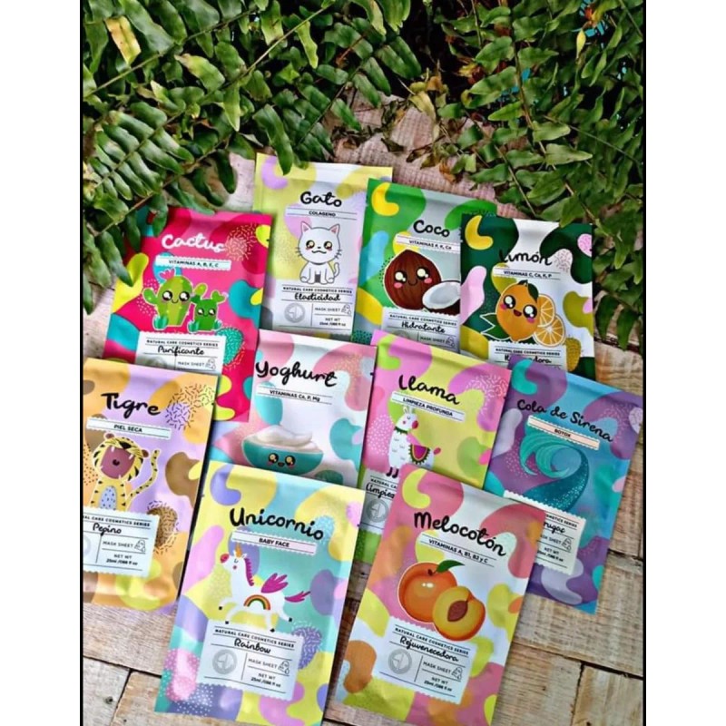 Kit 10 Mascarillas Faciales Hidratantes Rodillo De Jade