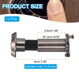 PATIKIL 9/16" Door Viewer Peephole 2Pcs 180-Degree Door Viewer Fits 1-3/8" to 2-3/8" Door Peep Hole with Rotating Privacy Cover for Home Office Hotel, Red Bronze