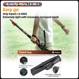 Fotopro 73-Inch Carbon Fiber Monopod with Feet, 3-in-1 Heavy Duty Stand for Canon, Nikon, & Sony Mirrorless & DSLR Cameras, Max Load 22 lbs, X-Airfly Mono