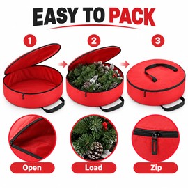 Large Christmas Tree Storage Bag 122x51x38cm – Foldable Black Oxford Fabric Organizer with Zipper & Handles for Holiday Decorations
