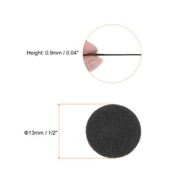 HARFINGTON 100pcs Round Adhesive Felt Circles, 13mm 1/2" Pre Cut Felt Craft Stickers Non-Woven Mini Felt Fabric Circles for DIY Sewing Handcraft Cut Projects Craft Finishing, Black