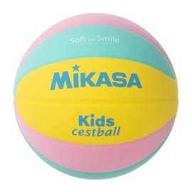 Mikasa Cest-ball (SC-YPLG); Special EVA Sponge Smile Series, Yellow/Pink/Green, Recommended Inner Pressure; 0.2 - 0.25 kgf (Approved by Japan school physical education association) (Fit for elementary school students)