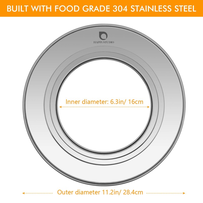 HAPPi STUDIO Steamer Ring Stainless Steel Adapter for 8 to