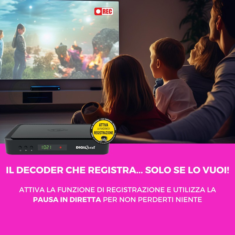 Tivùsat Combo Q80 4K Decoder Black, Activated Recording Function, 2-in-1