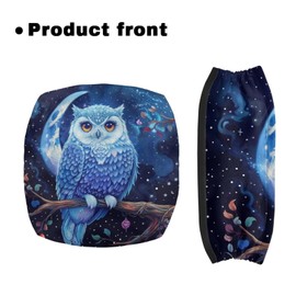 Vanideaoty Owls Moon Rollator Seat Cushion Back Bar Cover Set Rollator Walker Accessories Soft and Breathable Seat Cover has Elastic Band Suitable for Parks