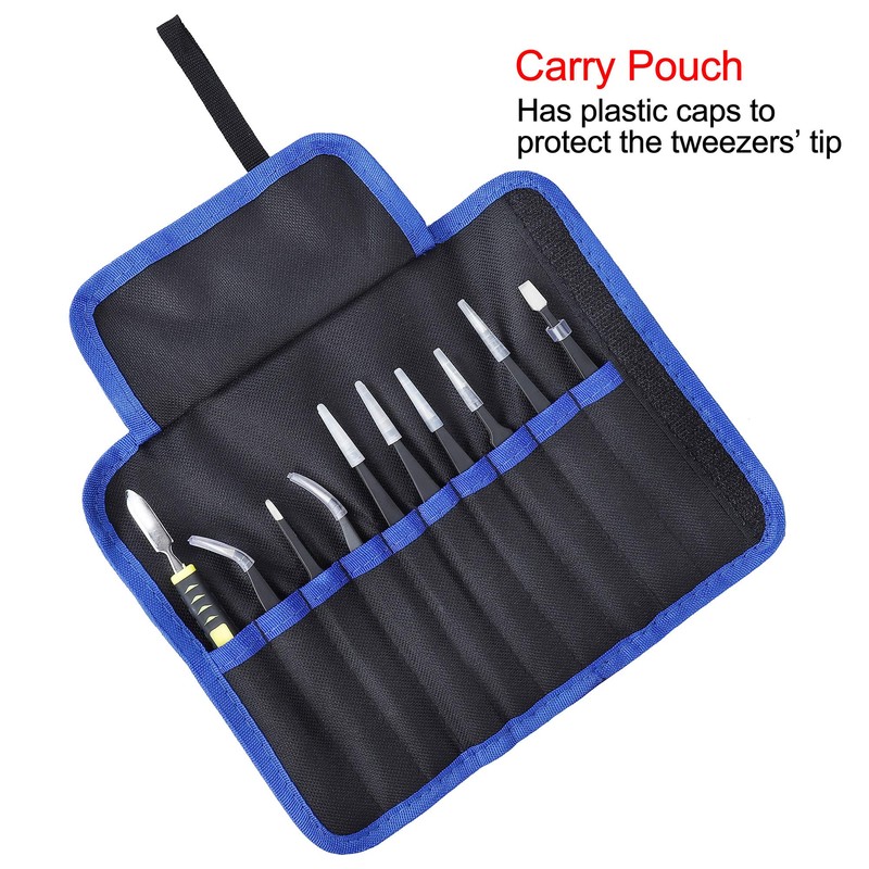Anti-Static Tweezers ESD Pack of 10 Precision Tweezers Sets with