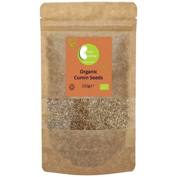 Organic Cumin Seeds - Certified Organic - by Busy Beans Organic (250g)