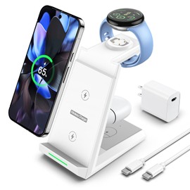 NANAMI Wireless Rapid Charger (Promoted as a Rapid Charger with USB-C 20W Output), Just Place Up Charger Set, 7.5 W/10 W/15 W, 15 W, 13 Series, SE 3rd Generation, 11 (Pro), XR/8 (Plus), Galaxy S25