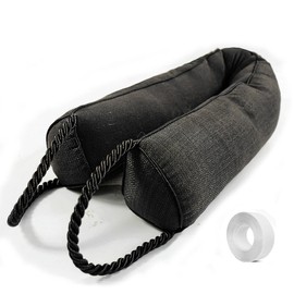 Under Door Draft Stopper-Weighted Door Draft Bottom Weather Stripping Noise Blocker for Doors and Windows (Black, 32 inch)