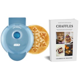 Dash MINI Waffle Iron 4" SNOWFLAKE With The Best Keto Chaffle Recipe Book and Journal by Charmed By Dragons (4 Inch MINI BLUE SNOWFLAKE)