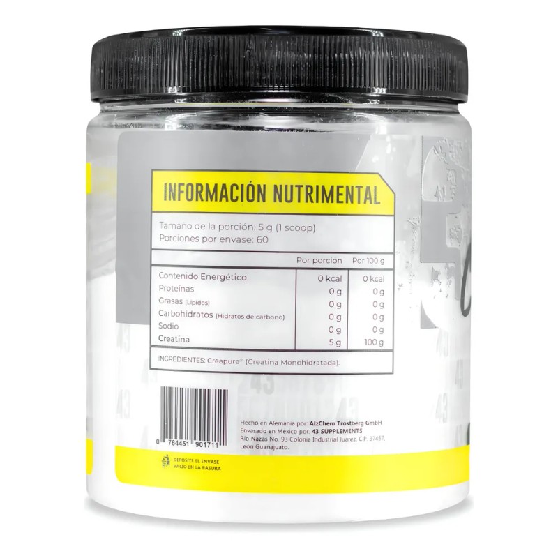 Creatina Monohidratada 300 G 60 Serv Creapure 43 Supplements