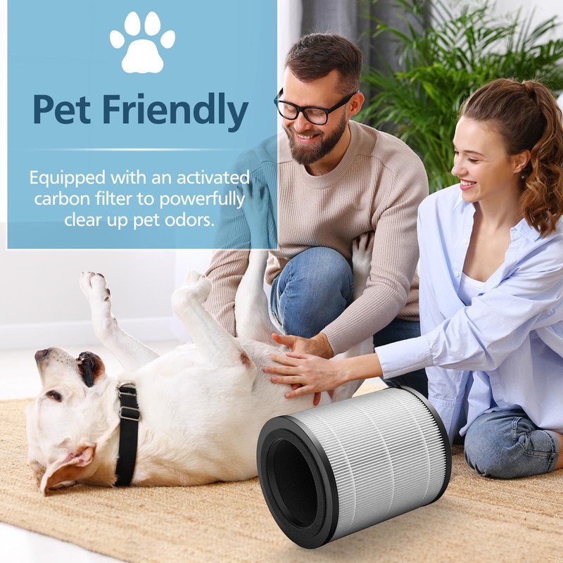 JF100 Replacement Filter Compatible with JF100 Air Purifier, 3-in-1 True