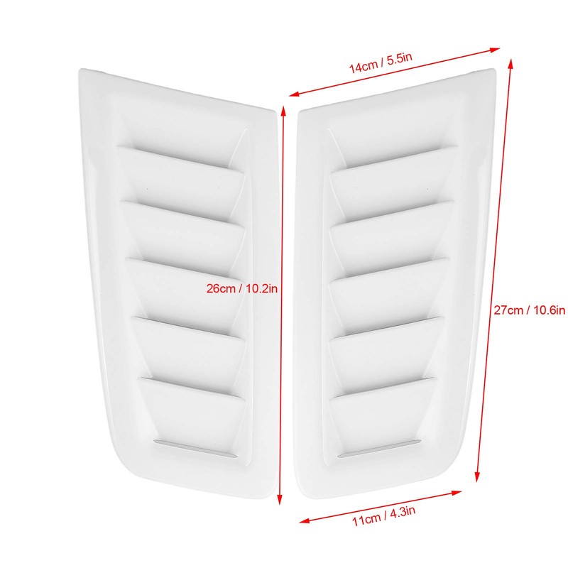 2pcs Motorhaubenablüftung, Universal Car Air Einlasshaubehaube Motorhaube Lüftungslüftung ABS Plastik