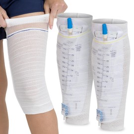 Vive Catheter Leg Bag Holder for Men & Women (2 Pack) - Nephrostomy & Foley Catheter Bag Holder & Cover - Urine Drainage & Storage Bag Holder Stays in Place - Catheter Stabilization (Large)