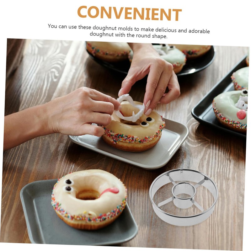 ULTECHNOVO Doughnut Cutters Reusable Round Stainless Steel Fondant Molds for