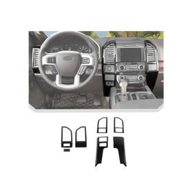 JeCar 7pcs Carbon Fiber Dash Vent Cover Trim Kit for 2015-2020 Ford F150 Interior Accessories