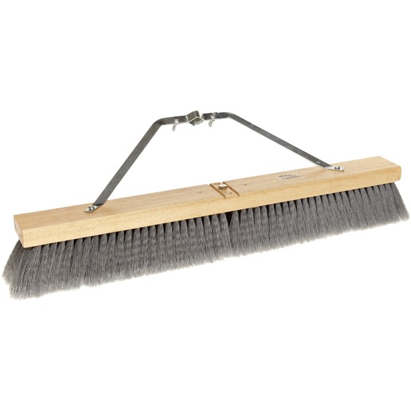 Weiler 44553 24" Block Size, Hardwood Block, Flagged Silver Polystyrene Fill, Contractor Fine Sweeping Broom