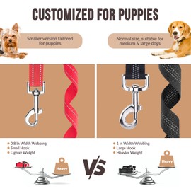 SlowTon Dog Seat Belt for Car, 2 Pack Dog Car Harness Seatbelt Adjustable with Elastic Bungee Buffer, 2 in 1 Pet Car Leash Headrest Restraint Dog Reflective Safety Tether (S, Red, Headrest+Clip)