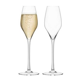 Final Touch 100% Lead-free Crystal Champagne Flutes Glasses Made with DuraSHIELD Titanium Reinforced for Increased Durability Tall 27.8 cm 340ml - Pack of 2