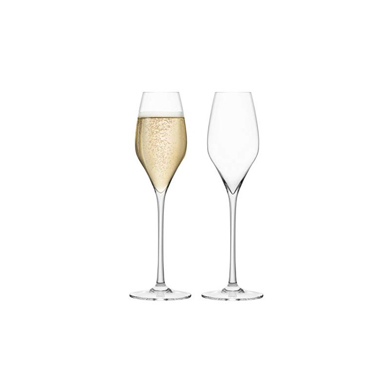Final Touch 100% Lead-free Crystal Champagne Flutes Glasses Made with