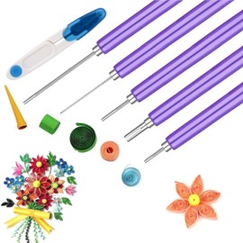 Fabselection Paper Quilling Tools Slotted Kit, 5 PCS Paper Craft Quilling Tool Kit and 1knife for Art Craft (6 PCS)