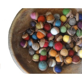 Felted Wool Acorns OR Acorn Ornaments, You pick the Colors & Quantity, custom natural eco friendly decor