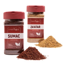 Sumac Powder and Zaatar Spice, Ground Sumac 6.4oz + Zaatar 6.4oz, Twin Pack, Essential Spice Duo of Zaatar Seasoning and Turkish Sumac Spice for Mediterranean, Sumak & Zatar Spice Buddies