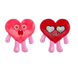 Lucky Radish Heart-Shaped Plush Toy - Valentine's Day Gift for Girlfriend/Boyfriend (Pink and Red)