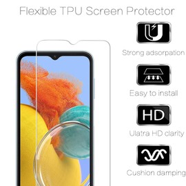 Bihizei Compatible with Tempered Glass for Galaxy M14 5G, Pack of 2 Screen Protectors & 2 Camera Screen Protectors, 9H Hardness, Extremely Durable, Ultra HD, Anti-Scratch, Anti-Bubble