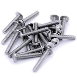 M4 (4mm x 30mm) Flanged TX Socket Button Machine Screw (Bolt) - Stainless Steel (A2) (Pack of 20)