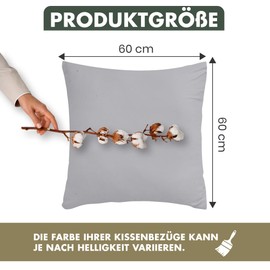 Terra Beds Pillowcase 60 x 60 cm (Set of 2), 100% Cotton Jersey, 160 g/m², Oeko-Tex Certified, Pillowcase 60 x 60 cm for Pillows 60 x 60 cm with Zip, Stretchy, Soft, Breathable (Silver Grey)