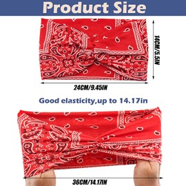 Carede Diademas Anchas para Mujer, Diademas Bohemias Torcidas, Diademas Elásticas con Turbante, Diademas para La Cabeza, Diademas para Entrenamiento de Yoga para Cabello de Mujer, Paquete de 6 Talla Ú