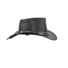 Black Jungle Cowboy Leather Hat - Reedley Size L